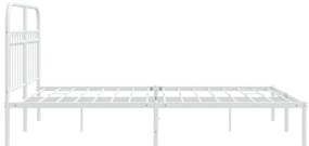 Estrutura de cama com cabeceira 140x200 cm metal branco