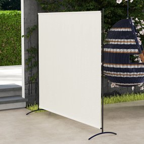 Biombo de exterior de painel único, divisória de 180 cm de altura com proteção UV30+, bege