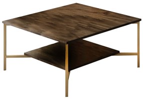 Conjunto de Mobiliário de Sala de Estar Gold Line – Nogueira e Preto –