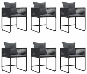Conjunto de Jantar de Jardim de 9 Peças vidaXL com Almofadas em Aço e