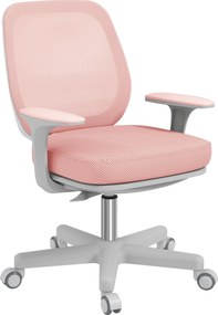 Vinsetto Cadeira de Escritório Ergonómica em Malha Regulável 55x48x82,5-94,5 cm Rosa | Aosom Portugal