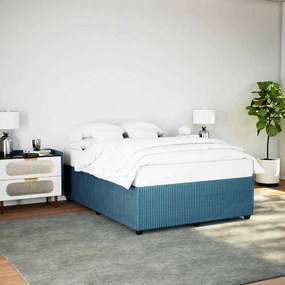 Estrutura de cama 140x190 cm veludo azul