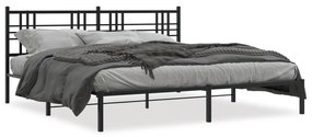 vidaXL Estrutura de cama com cabeceira 183x213 cm metal preto