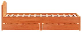 Cama sem colchão 90x200 cm pinho maciço castanho-mel
