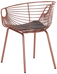 Conjunto de 2 cadeiras em metal cor de cobre vermelho HOBACK Beliani
