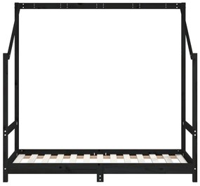 Estrutura de cama infantil 2x(80x160) cm pinho maciço preto