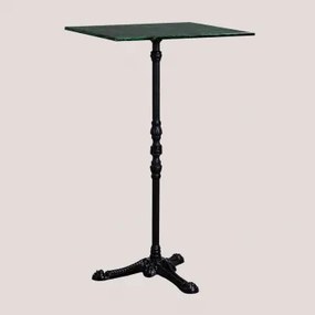Mesa Alta De Bar Em Mármore Roma Mármore Verde Big Flower & Quadrado & Preto - Sklum