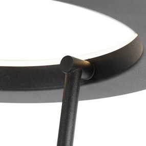 Candeeiro de pé moderno preto com LED e braço de leitura - Divine