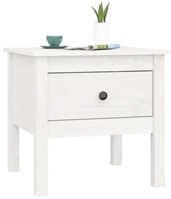 Mesa de apoio 50x50x49 cm pinho maciço Branco