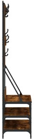 Bengaleiro c/ arrumação de calçado 100x40x184cm carvalho fumado