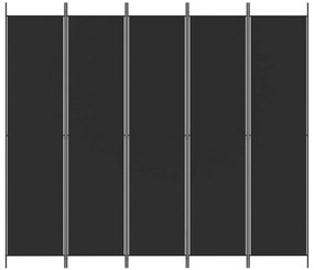 Divisória com 5 painéis 250x220 cm tecido preto