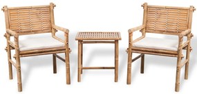 3 pcs conjunto bistrô com almofadões em bambu