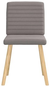 Cadeiras de jantar 4 pcs tecido cinzento-acastanhado