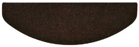 Tapetes escada autoadesivos 5 pcs 65x21x4 cm agulhado castanho