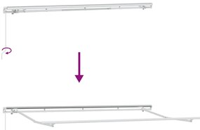 Toldo com Cortina Manual Creme 350 x 200 x 120 cm Tecido, Metal
