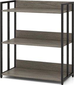 Estante de 3 prateleiras ajustáveis e estrutura metálica para cozinha, sala 70 x 35 x 81 cm Cinzenta