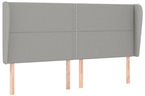 Cama com molas/colchão 200x200 cm tecido cinza-claro