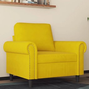 vidaXL Poltrona 60 cm veludo amarelo