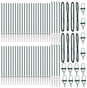 Posts de Cerca vidaXL com Ponta 52 pcs Ø32 mm 180 cm Aço Galvanizado