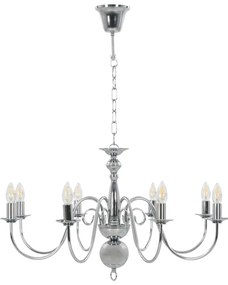 Lustre de 8 lâmpadas E14 prateado