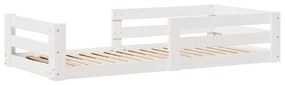 Cama sem colchão 100x200 cm madeira de pinho maciça branco