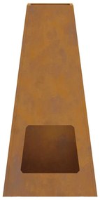 Fogueira vidaXL 50x35x100 cm Aço Envelhecido