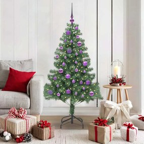 vidaXL Árvore de Natal com 150 LEDs com suporte Verde 150 cm PVC