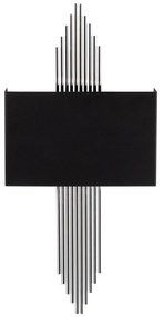 Candeeiro de Parede Modelo 614 – Preto e Prateado – 75 x 10 x 22 cm