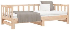 Sofá-cama com gavetão 90x200 cm madeira de pinho maciça