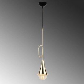 Candeeiro de Teto Sarmal – Dourado/Preto – Diâmetro 13 cm, Altura 154