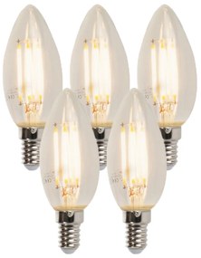 Conjunto de 5 lâmpadas LED de vela E14 reguláveis B35 5W 380lm 2700K
