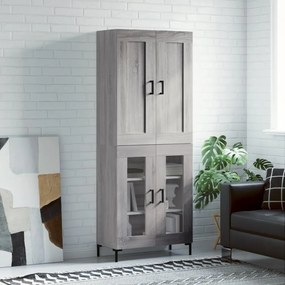 vidaXL Armário alto 69,5x34x180 cm derivados de madeira sonoma cinza