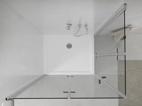 Mexen Lima Duo cabine de duche dobrável 80 x 70 cm, transparente, cromado + base de duche Flat - 856-080-070-01-02-4010