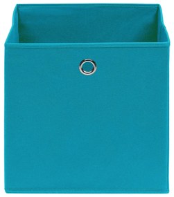 Caixas arrumação 10 pcs 28x28x28 cm tecido-não-tecido azul-bebé