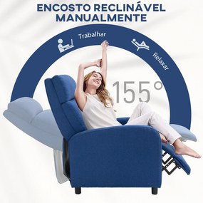 HOMCOM Poltrona Relax Reclinável até 155° Poltrona Reclinável Manual E