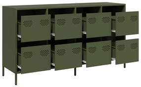 Aparador 135x39x73,5 cm aço laminado a frio verde-azeitona