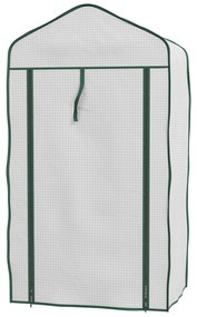 Outsunny Estufa de Jardim de 3 Níveis Estufa de Terraço com 3 Prateleiras para Cultivo de Plantas Flores 59x39x127 cm Branco