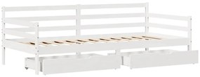 Sofá-cama com gavetas 90x200 cm madeira de pinho maciça