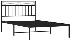 Estrutura de cama com cabeceira 107x203 cm metal preto