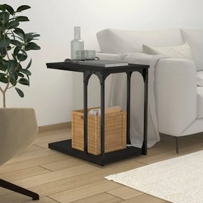 825812 vidaXL Mesa de apoio 50x35x52 derivados de madeira preto