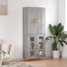 vidaXL Armário alto 69,5x34x180 cm derivados de madeira sonoma cinza