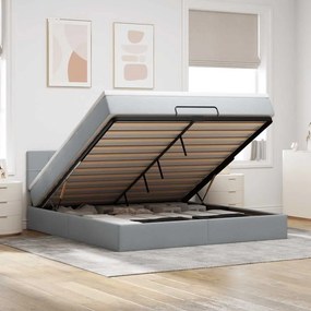 vidaXL Estrutura de cama otomana com colchão 180x200 cm cinzento claro