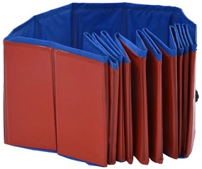 Piscina para cães dobrável 120x30 cm PVC vermelho