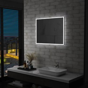144727 vidaXL Espelho de parede LED para casa de banho 80x60 cm