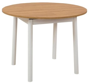 Mesa de Jantar Extensível Oliver – Carvalho e Branco – 100/131x75x100