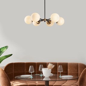 Candeeiro de Teto Akkas – Preto e Creme Envelhecido – 73 x 73 x 35-72