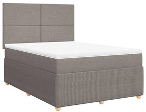 Cama com molas/colchão 160x200 cm tecido castanho-acinzentado