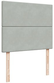 Cama boxspring com colchão 120x190 cm veludo cinzento-claro