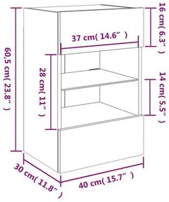 Móveis de Parede Selma p/ TV com Luzes LED - 2 Peças 40x30x60,5 cm - B