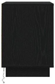 Criados-mudos com Luzes LED 2 pcs Preto 39x34,5x50 cm